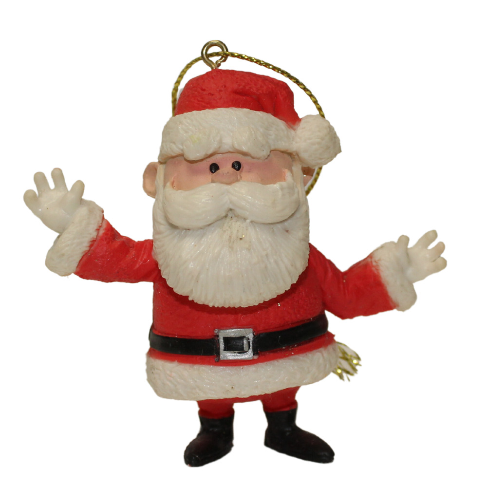 RARE 2000 Playing Mantis Rudolph Company Round 2 Santa 3" PVC Ornament Figure